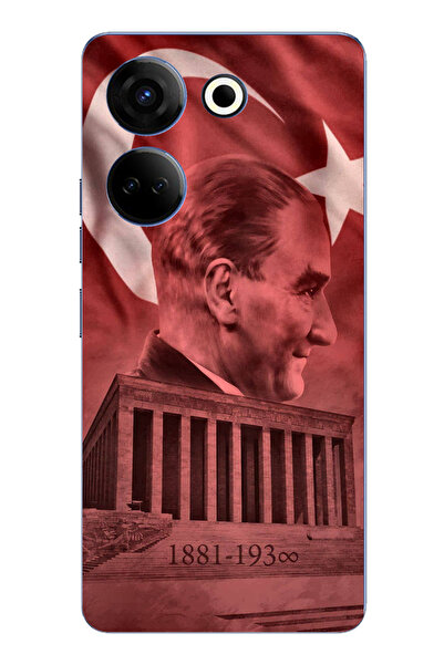 TechTree حافظة سيليكون متوافقة مع Tecno Camon 20-20 PRO تصور صورة أتاتورك وان...