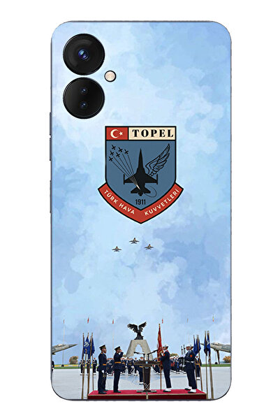 TechTree حافظة سيليكون متوافقة مع القوات الجوية التركية مطبوع لهاتف Tecno Spa...