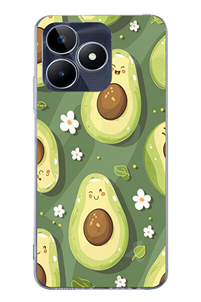 TechTree حافظة سيليكون متوافقة مع هاتف Realme C53 باللون الأخضر اللطيف والأفو...