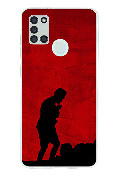 TechTree حافظة سيليكون أتاتورك مطبوع متوافقة مع هاتف سامسونج جالاكسي A21S مع تفاصيل ظل وشكل