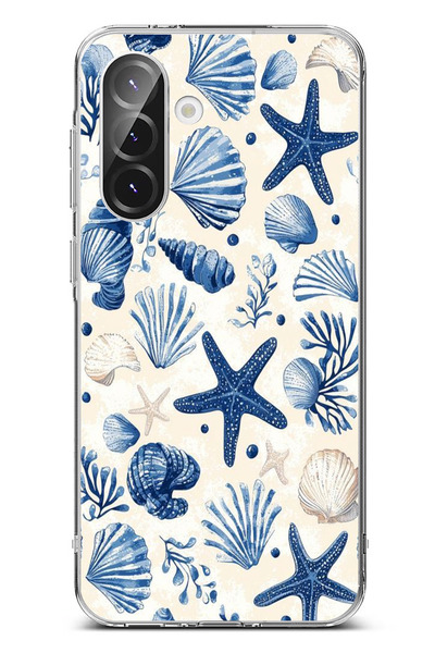 TechTree حافظة سيليكون مطبوع متوافقة مع هاتف سامسونج جالاكسي A56 بنمط صدفة ال...