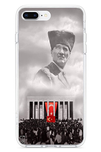 TechTree iPhone 7 Plus-8 Plus Compatible Ataturk with a Kalpak over the Clouds Printed Silicone Case