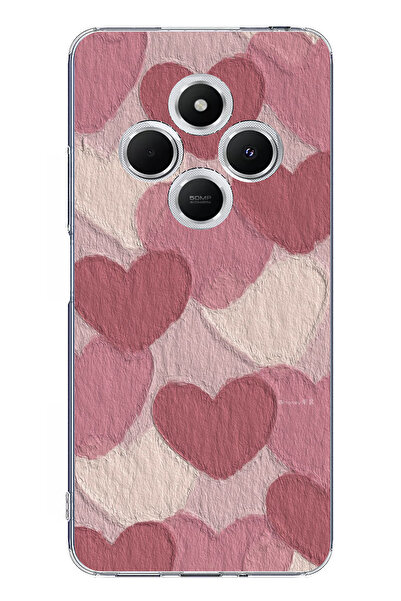 TechTree حافظة سيليكون مطبوع متوافقة مع هاتف Redmi 14C مع لون وردي باستيل وقل...