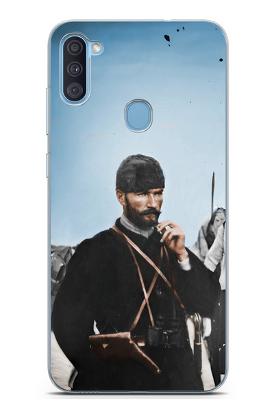 TechTree حافظة سيليكون متوافقة مع هاتف سامسونج جالاكسي A11-M11 من أتاتورك في المقدمة مطبوع