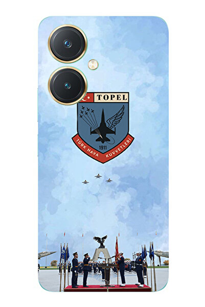 TechTree حافظة سيليكون متوافقة مع القوات الجوية التركية مطبوع لهاتف Vivo Y27