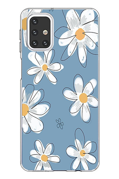 TechTree حافظة سيليكون متوافقة مع هاتف سامسونج جالاكسي M31s باللون الأزرق ديز...