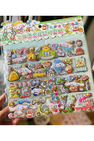 PABS Sanrio 3D Etiket Set-Cinnamoroll 2 Sayfa 160 Adet Kabartmalı Sticker-Boy...