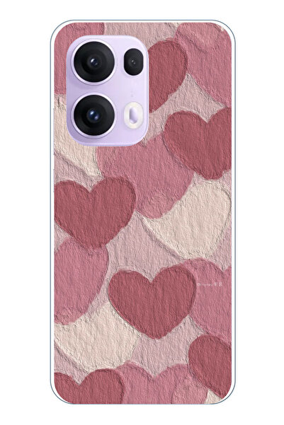 TechTree حافظة سيليكون متوافقة مع هاتف OPPO Reno 13 PRO بلون وردي باستيل وقلب...