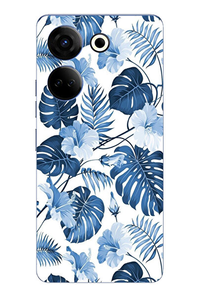 TechTree حافظة سيليكون مطبوع متوافقة مع تكنو كامون 20-20 برو بنمط أوراق الشجر...