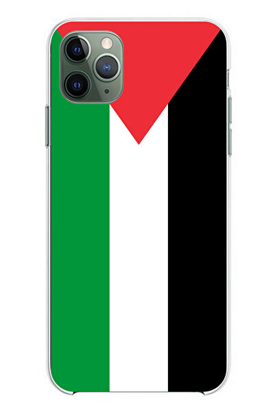 TechTree حافظة سيليكون متوافقة مع هاتف iPhone 11 Pro Max تحمل علم فلسطين مطبوع