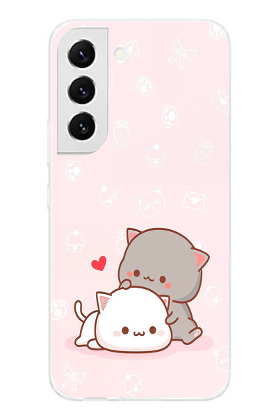 TechTree حافظة سيليكون متوافقة مع هاتف سامسونج جالاكسي S22، لطيفة وريموتية، مطبوع