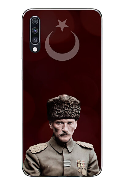 TechTree Samsung Galaxy A70 Compatible Moon Star and Commander Ataturk Printed Silicone Case