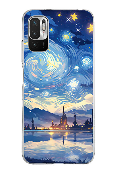 TechTree حافظة سيليكون متوافقة مع هاتف Redmi Note 10 5G بتصميم السماء المرصعة...