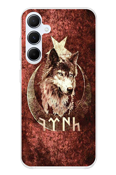 TechTree Printed Silicone Case Compatible with Samsung Galaxy A55 with Turkish Writing and Bozkurt Pattern
