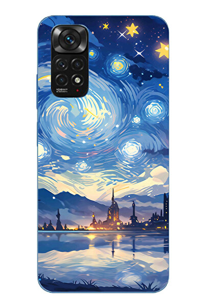 TechTree حافظة سيليكون متوافقة مع Redmi Note 11-11S بتصميم السماء المرصعة بال...