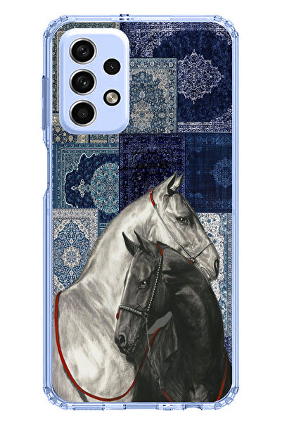 TechTree حافظة سيليكون متوافقة مع هاتف سامسونج جالاكسي A33 باللون الأزرق بنمط...