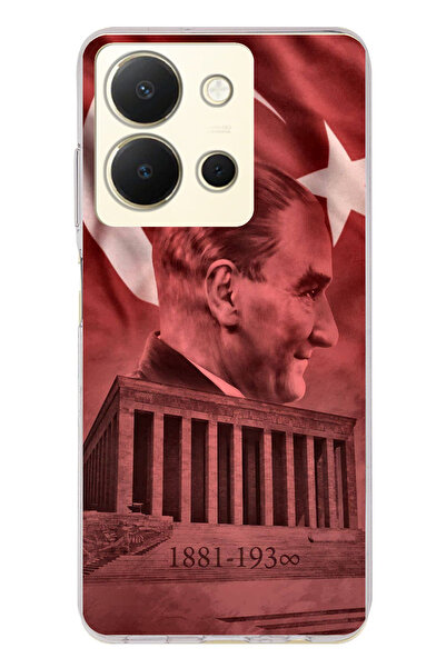 TechTree حافظة سيليكون متوافقة مع Vivo Y36 تحمل صورة أتاتورك وانيماتيكابير مطبوع