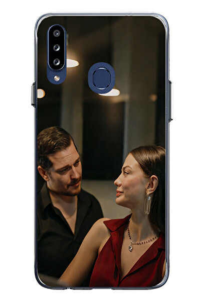 TechTree حافظة سيليكون متوافقة مع هاتف Samsung Galaxy A20S - Eşref وNisan مطبوع