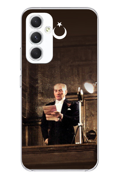 TechTree حافظة سيليكون متوافقة مع هاتف سامسونج جالاكسي A54 من أتاتورك إيرست ميكليس بولتش مطبوع