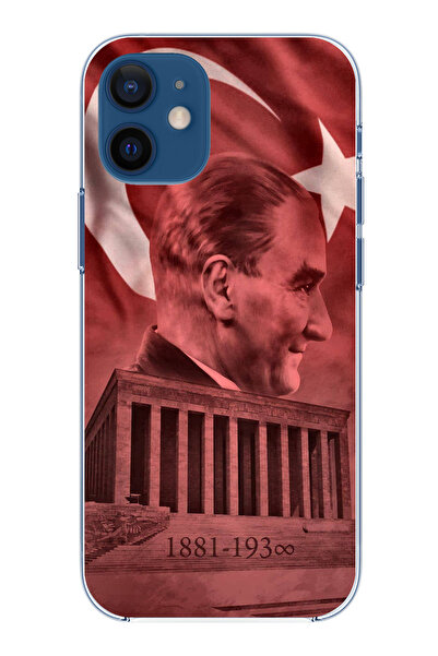 TechTree iPhone 12 Mini Compatible Ataturk Portrait and Anıtkabir Printed Sil...