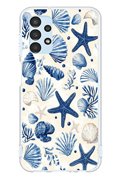 TechTree حافظة سيليكون مطبوع متوافقة مع هاتف سامسونج جالاكسي A13 بنمط صدفة ال...