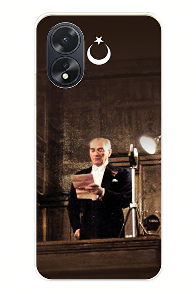 TechTree حافظة سيليكون متوافقة مع هاتف اوبو A38، خطاب مجلس أتاتورك الأول B مطبوع