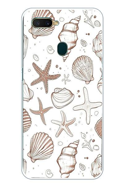 TechTree حافظة سيليكون مطبوع متوافقة مع هاتف Oppo A5S-AX7-A12 باللون البني ون...