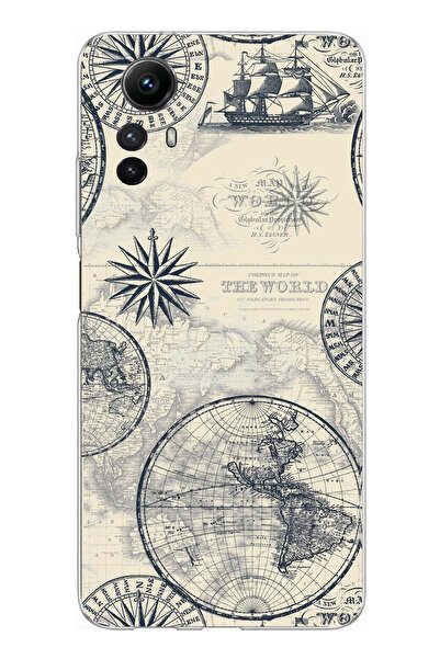 TechTree حافظة سيليكون متوافقة مع هاتف Redmi Note 12S وخرائط العالم القديمة و...