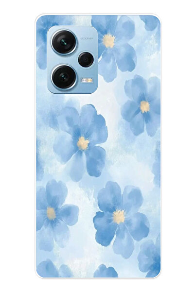 TechTree حافظة سيليكون متوافقة مع هاتف Redmi Note 12 PRO 5G باللون الأزرق مطبوع