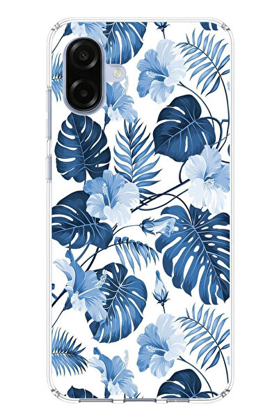 TechTree حافظة سيليكون مطبوع متوافقة مع هاتف سامسونج جالاكسي A07 بنمط أوراق ا...