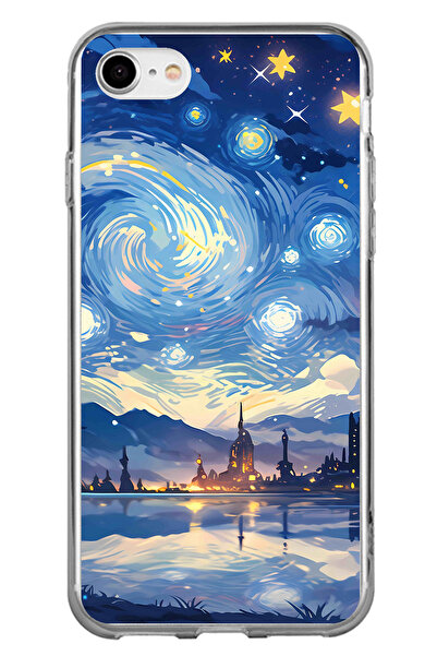 TechTree iPhone 7-8-Se 2020 Compatible Starry Sky and City Silhouette Printed...