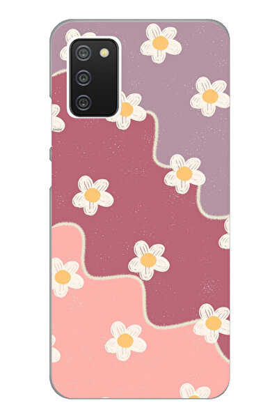 TechTree حافظة سيليكون متوافقة مع هاتف سامسونج جالاكسي A02S بلون الورد المجفف والليلكي المموج مطبوع