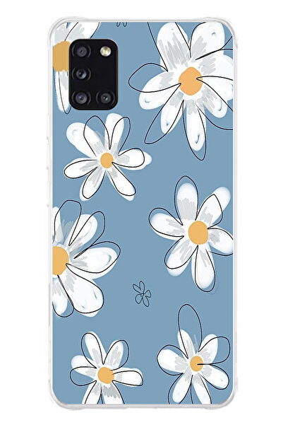 TechTree حافظة سيليكون متوافقة مع هاتف سامسونج جالاكسي A31 باللون الأزرق ديزي...