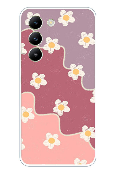 TechTree حافظة سيليكون متوافقة مع هاتف Vivo V30 Lite بلون الورد المجفف والليل...