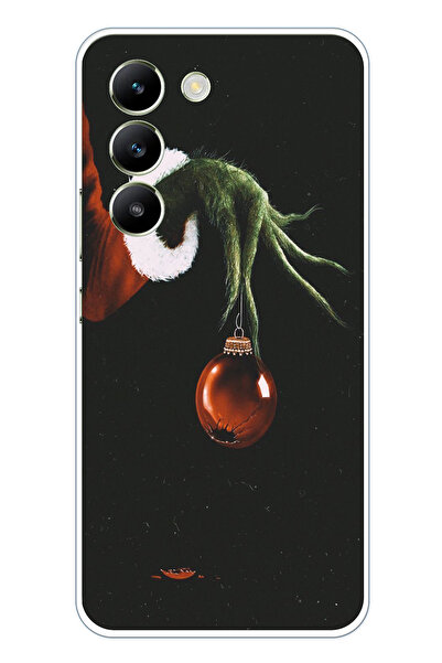 TechTree حافظة سيليكون متوافقة مع هاتف Vivo V30 Lite باللون الأخضر وكرة رأس ا...