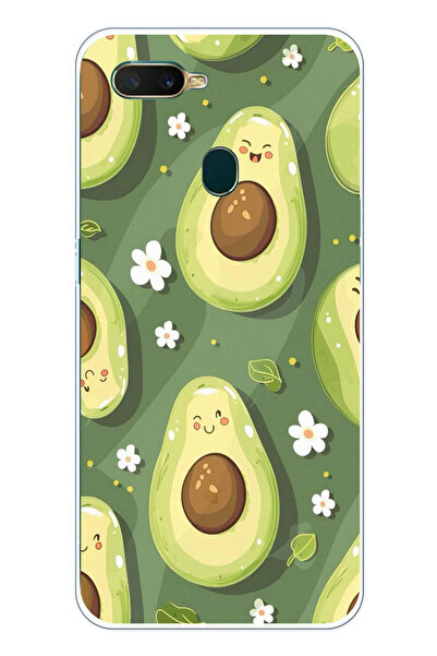 TechTree حافظة سيليكون متوافقة مع هاتف اوبو A5S-AX7-A12 باللون الأخضر اللطيف ...