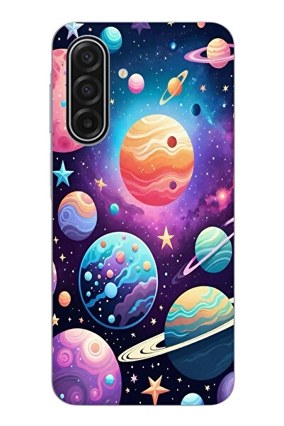 TechTree حافظة سيليكون مطبوع متوافقة مع هاتف سامسونج جالاكسي A17 بنمط الفضاء ...