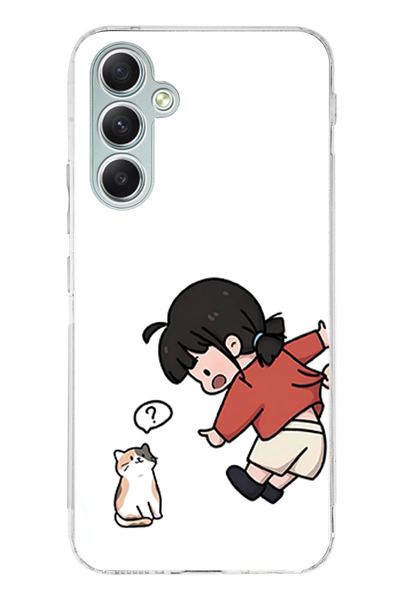 TechTree Samsung Galaxy A34 Compatible Forced to Pull Apart Lover - Couple Combination Printed Silicone Case