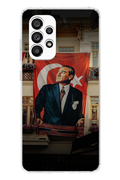 TechTree حافظة سيليكون متوافقة مع هاتف سامسونج جالاكسي A23 بتفاصيل العلم العملاق أتاتورك مطبوع