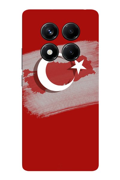 TechTree حافظة سيليكون متوافقة مع هاتف Redmi Note 14 PRO 5G مع خريطة تركيا وع...