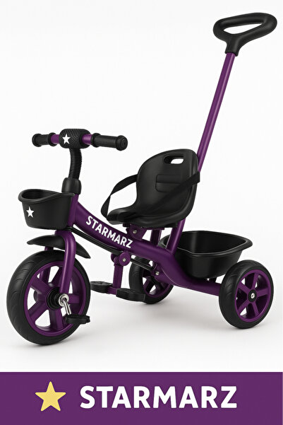 StarMarz دراجة ثلاثية العجلات للأطفال بمقبض دفع، دراجة ركوب للأطفال الصغار مع...