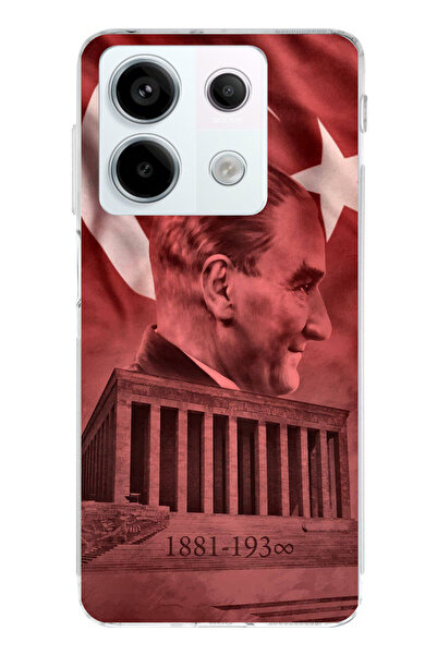 TechTree حافظة سيليكون متوافقة مع هاتف Redmi Note 13 PRO 5G تحمل صورة أتاتورك وانيماتيكابير مطبوع