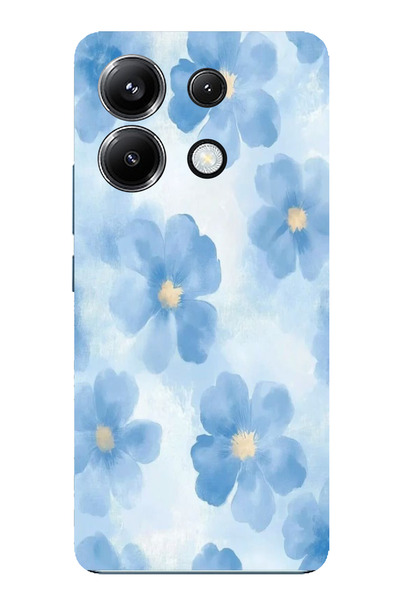 TechTree حافظة سيليكون متوافقة مع هاتف Poco X6 PRO باللون الأزرق مطبوع