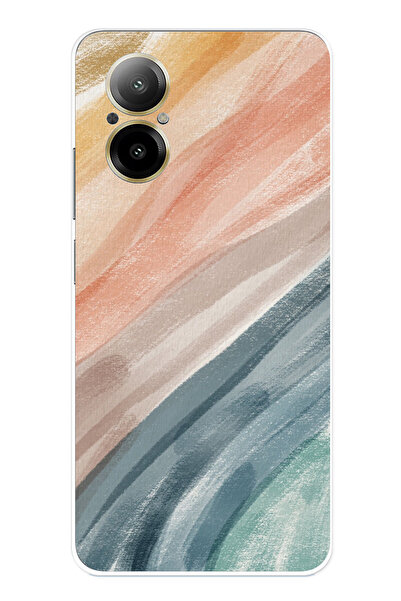 TechTree حافظة سيليكون متوافقة مع Realme 12 Lite Modern Color Palette مطبوع