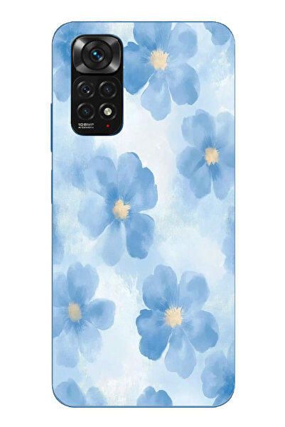 TechTree حافظة سيليكون متوافقة مع هاتف Redmi Note 11-11S باللون الأزرق مطبوع