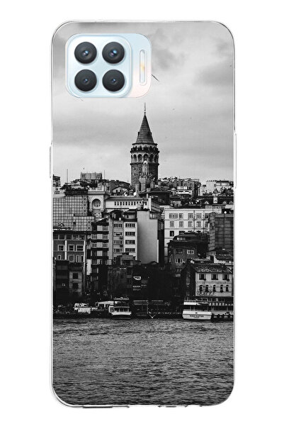 TechTree جراب سيليكون مطبوع متوافق مع هاتف OPPO Reno 4 Lite مع مناظر برج غالا...