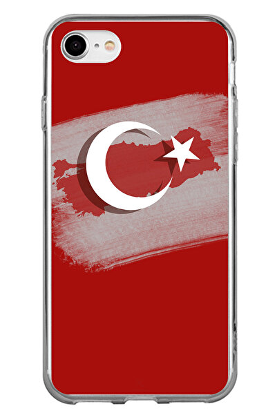 TechTree iPhone 7-8-Se 2020 Compatible Turkey Map Detailed Turkish Flag Print...