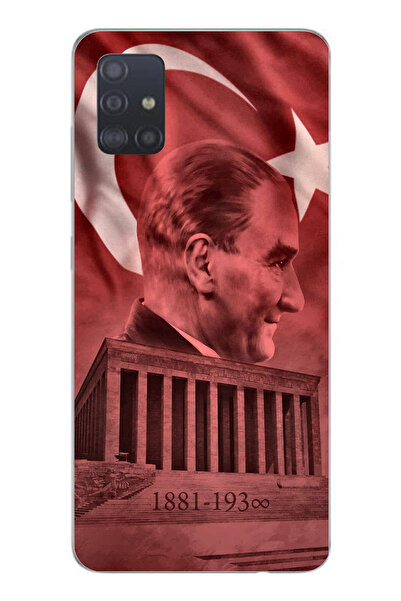 TechTree حافظة سيليكون متوافقة مع هاتف سامسونج جالاكسي A51 تحمل صورة أتاتورك وانيماتيك كابير مطبوع