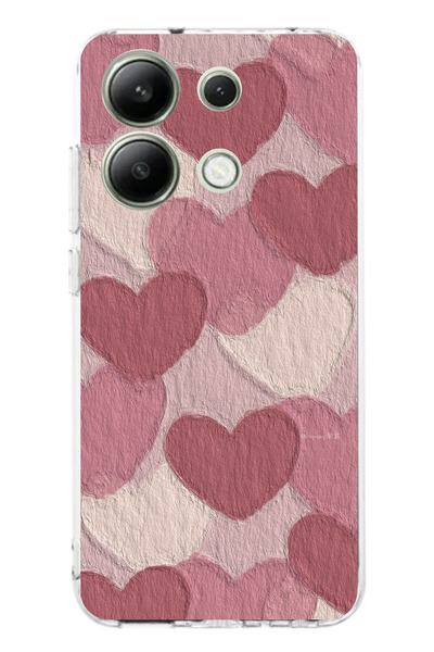 TechTree حافظة سيليكون مطبوع متوافقة مع هاتف Redmi Note 13 4G بلون وردي باستي...