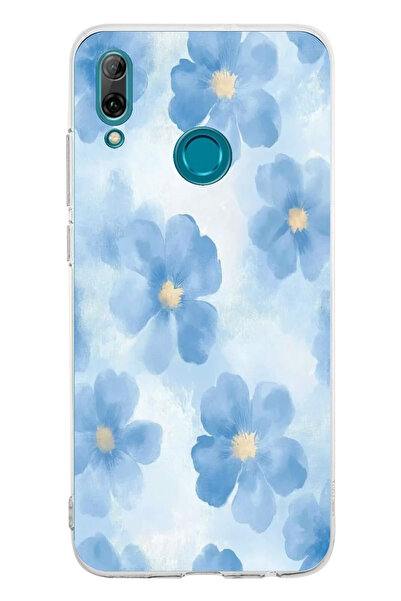 TechTree حافظة سيليكون متوافقة مع هاتف هواوي بي سمارت 2019 باللون الأزرق مطبوع